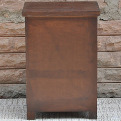 Hand Carved Wooden Bedside Brown C