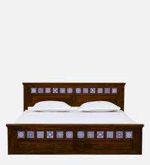 Moroccan Mosaic Mango Wood King Size Bed In Scratch Resistant Provincial Teak Finish