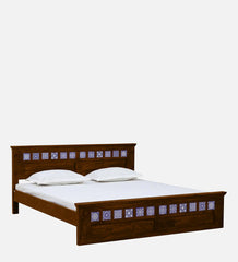 Moroccan Mosaic Mango Wood King Size Bed In Scratch Resistant Provincial Teak Finish