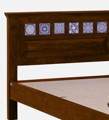 Moroccan Mosaic Mango Wood King Size Bed In Scratch Resistant Provincial Teak Finish