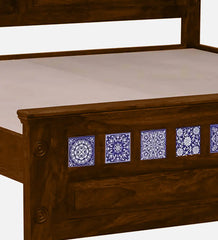 Moroccan Mosaic Mango Wood King Size Bed In Scratch Resistant Provincial Teak Finish