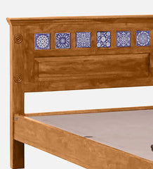 Moroccan Mosaic Mango Wood King Size Bed In Scratch Resistant Rustic Teak Finish