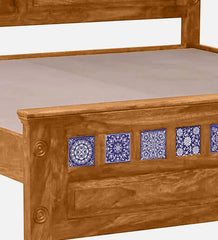 Moroccan Mosaic Mango Wood King Size Bed In Scratch Resistant Rustic Teak Finish