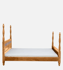 Moroccan Mosaic Mango Wood King Size Poster Bed in Scratch Resistant Rustic Teak Finish