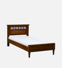 Moroccan Mosaic Wood Wood Single Bed In Scratch Resistant Provincial Teak Finish