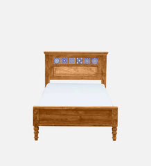 Moroccan Mosaic Mango Wood Single Bed In Scratch Resistant Rustic Teak Finish