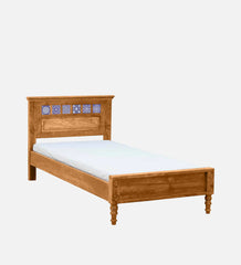 Moroccan Mosaic Mango Wood Single Bed In Scratch Resistant Rustic Teak Finish