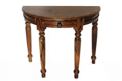 COLONIAL SEMI CIRCULAR COLONIAL WOODEN CONSOLE 80X40X76 CM