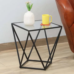 Kraft Bazaar Valerie Geometric Side Table in Black 40x40x45Cm