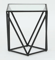 Kraft Bazaar Valerie Geometric Side Table in Black 40x40x45Cm