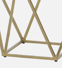 Kraft Bazaar Gold Geometric Side Table 40x40x45Cm