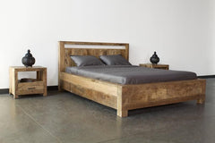 Solid Wood Indian King Size Bed  Natural