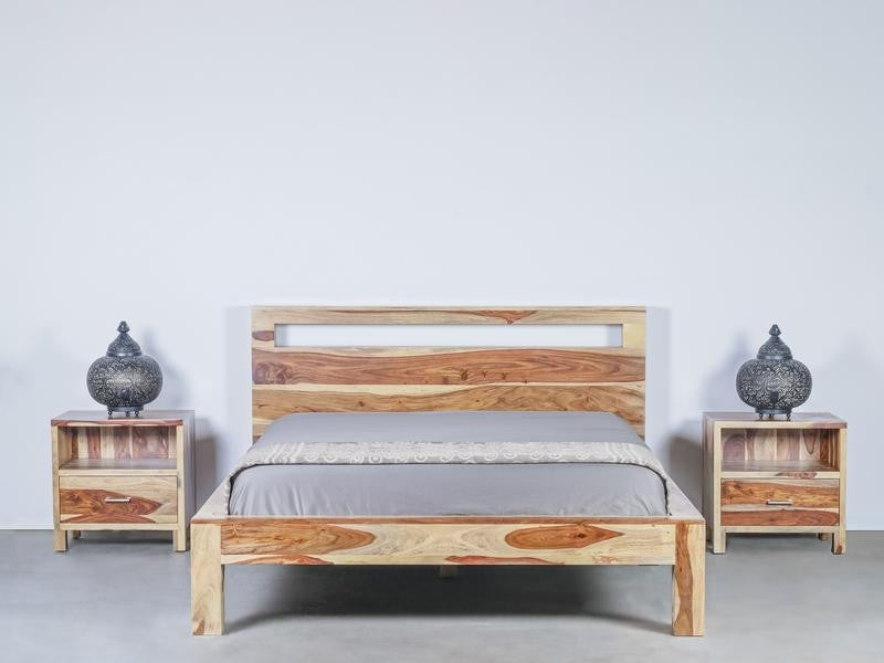 Solid Sheesham Wood Zen King Size Bed