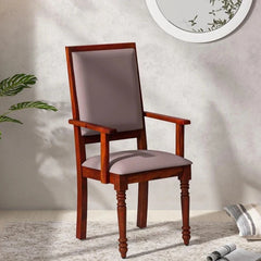 Shanti Surprise Sheesham Wood Arm Chair In Honey Oak Finish