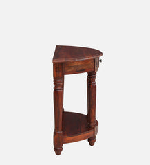 Colonial Handmade Carved Solid Sheesham Wood Console Table In Honey Oak Finish