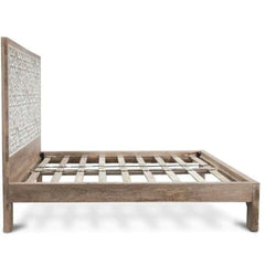 Dynasty Hand Carved Solid Wood Bed Frame