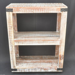 Metal Factory Timber Bookshelf On Wheels