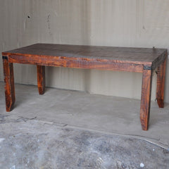 Metal Factory Dining Table Large 1.8m Brown