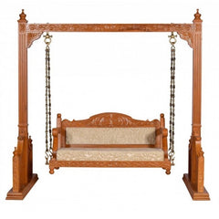 Hand Carved jali Design Swing Daybed Honey Brown