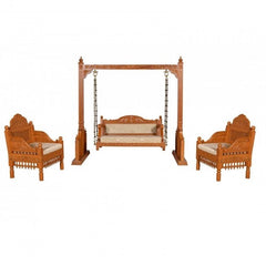 Hand Carved jali Design Swing Daybed Honey Brown