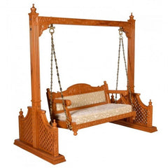 Hand Carved jali Design Swing Daybed Honey Brown