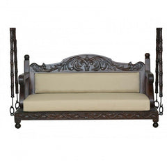 Jali Design Hand Carved Swing Daybed Brown 1.8M