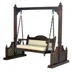 Jali Design Hand Carved Swing Daybed Brown 1.8M