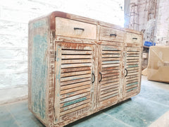 SALVAGE Reclaimed Wood Recycled Boat Timber Sideboard Medium 140x40x90cm