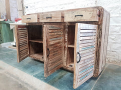 SALVAGE Reclaimed Wood Recycled Boat Timber Sideboard Medium 140x40x90cm