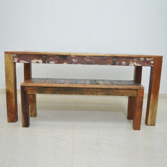 NIRVANA Reclaimed Boat Wood Large Dining Bench Setting NATURAL 180x90cm