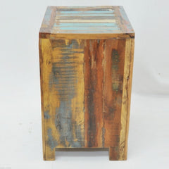 NIRVANA Reclaimed timber 3 Drawer Bedside cabinet lamp table 50x40x65 cm