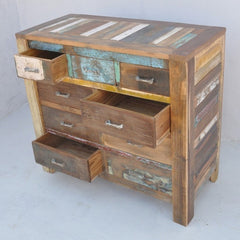 Nirvana Reclaimed timber Dresser Tallboy Chest of 9 drawers