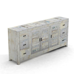 NIRVANA Reclaimed Timber Sideboard XL White 210x40x90cm