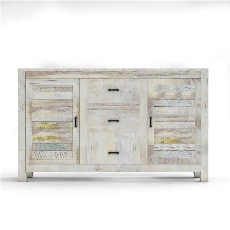 NIRVANA Reclaimed Timber Sideboard Whitewash 150x40x90 cm