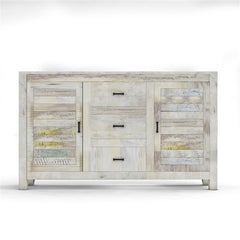 NIRVANA Reclaimed Timber Sideboard Whitewash 150x40x90 cm