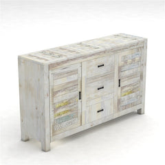 NIRVANA Reclaimed Timber Sideboard Whitewash 150x40x90 cm