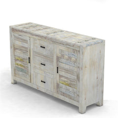 NIRVANA Reclaimed Timber Sideboard Whitewash 150x40x90 cm