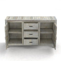 NIRVANA Reclaimed Timber Sideboard Whitewash 150x40x90 cm