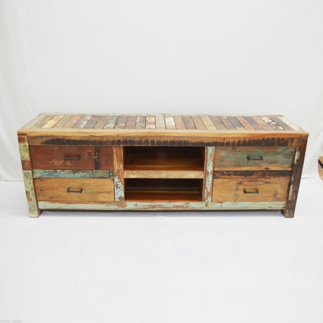 NIRVANA Reclaimed timber TV Entertainment Unit 180x40x50 cm