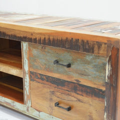 NIRVANA Reclaimed timber TV Entertainment Unit 180x40x50 cm