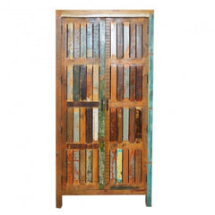 NIRVANA Reclaimed Timber Cabinet Cupboard Pantry 80x40x180 cm