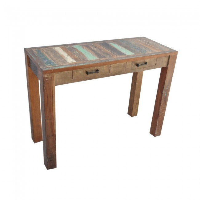 NIRVANA Reclaimed Boat Timber Console Hall Table Desk 100x40x75 cm