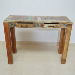 NIRVANA Reclaimed Boat Timber Console Hall Table Desk 100x40x75 cm