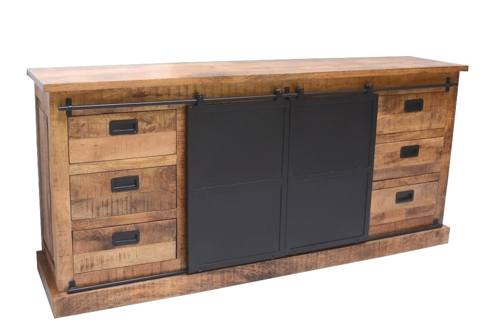 Industrial sideboard in metal and wood