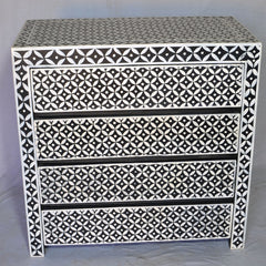 Bone Inlay Star Geometrical pattern Chest of Drawer