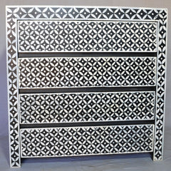 Bone Inlay Star Geometrical pattern Chest of Drawer