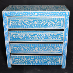 Bone Inlay Floral Pattern Chest of Drawer