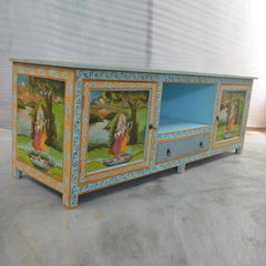 Krishna Hand Painted Entertainment Unit