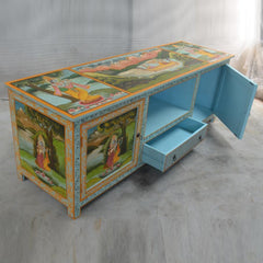 Krishna Hand Painted Entertainment Unit