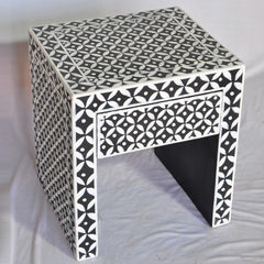 Bone Inlay Star Geometrical pattern Bedside Table